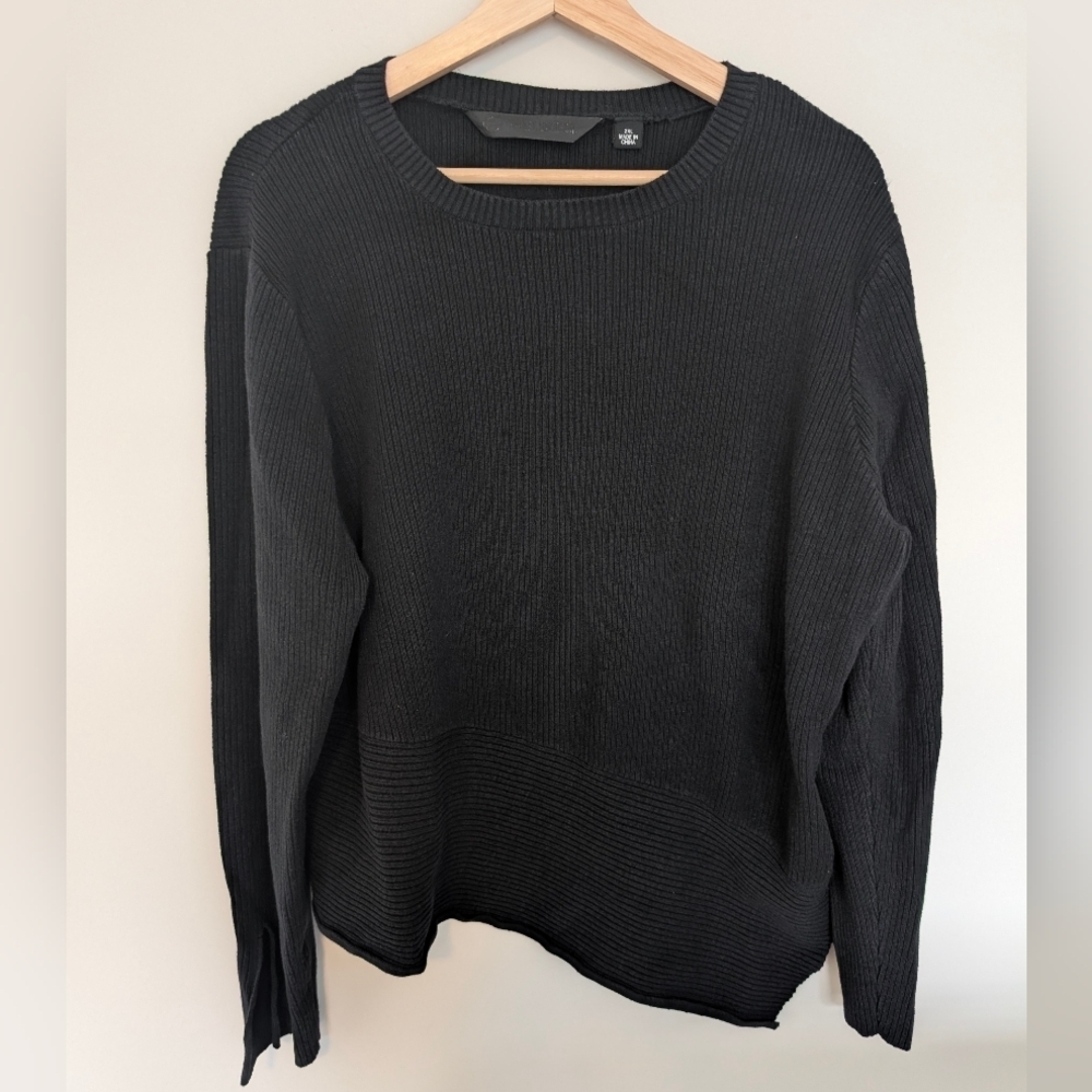 Harley Davidson Motorcycles Black Asymmetrical Sweater Women Size 2XL Wool Blend